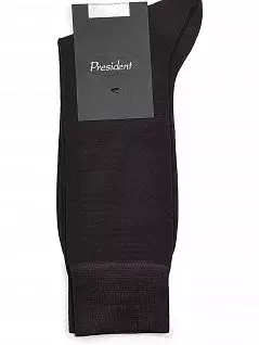 Мужские носки из ультратонкого хлопка высшего качества темно-коричневого цвета President 910c17